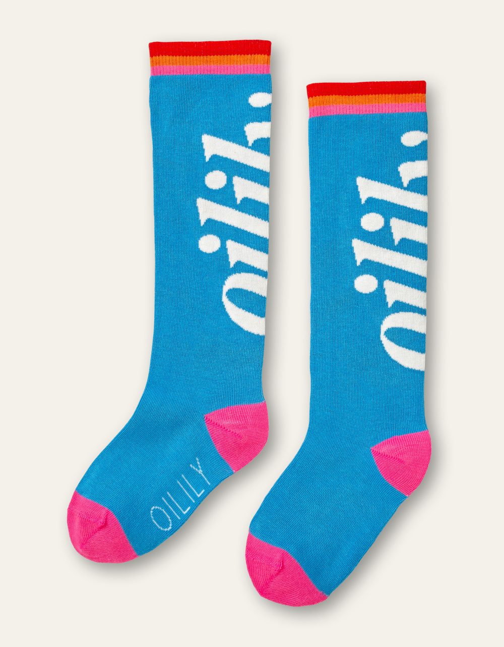 OILILY Mogo Blue Logo Knee High Socks - Poppydoll