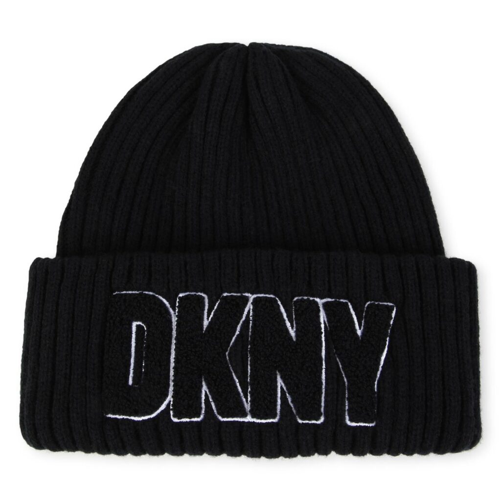DKNY Black Knitted Beanie