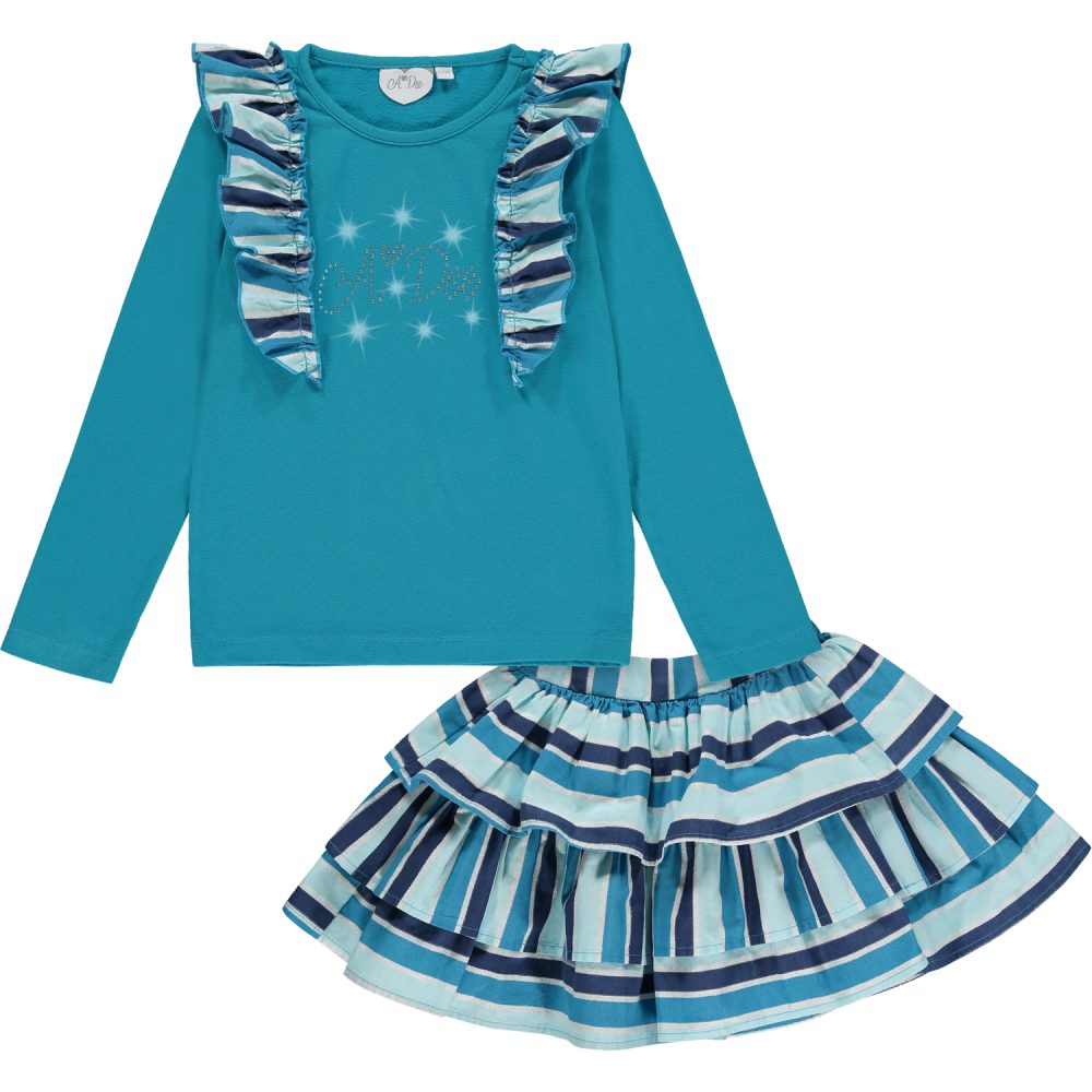 Adee Delilah Striped Skirt Set