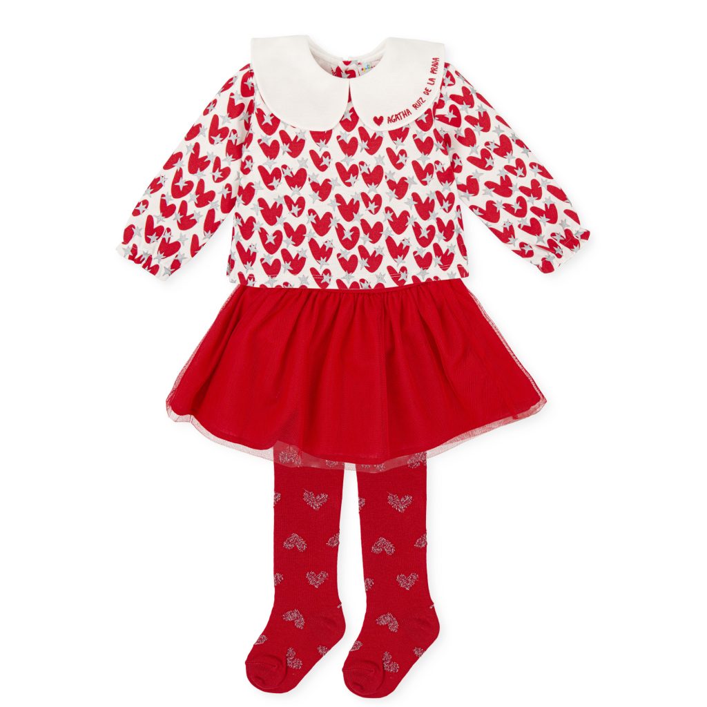 Agatha Red Heart Skirt Set