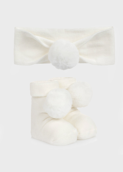 Mayoral Ivory Headband & Socks Set